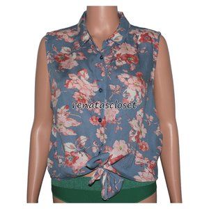 Volcom Women's Tied in Nots Woven Sleeveless Tank Top NWT